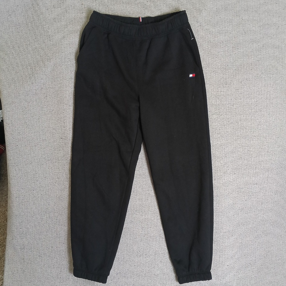 Tommy Hilfiger Joggers Women S Black Excellent Fleece Sport Sweatpants